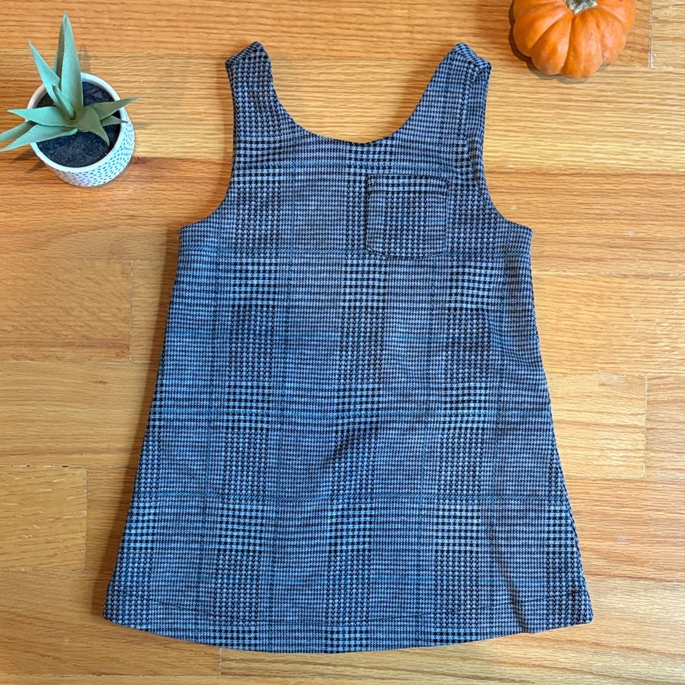 4/$21 Gray, Blue, and Black Checkered Sleeveless Jumper